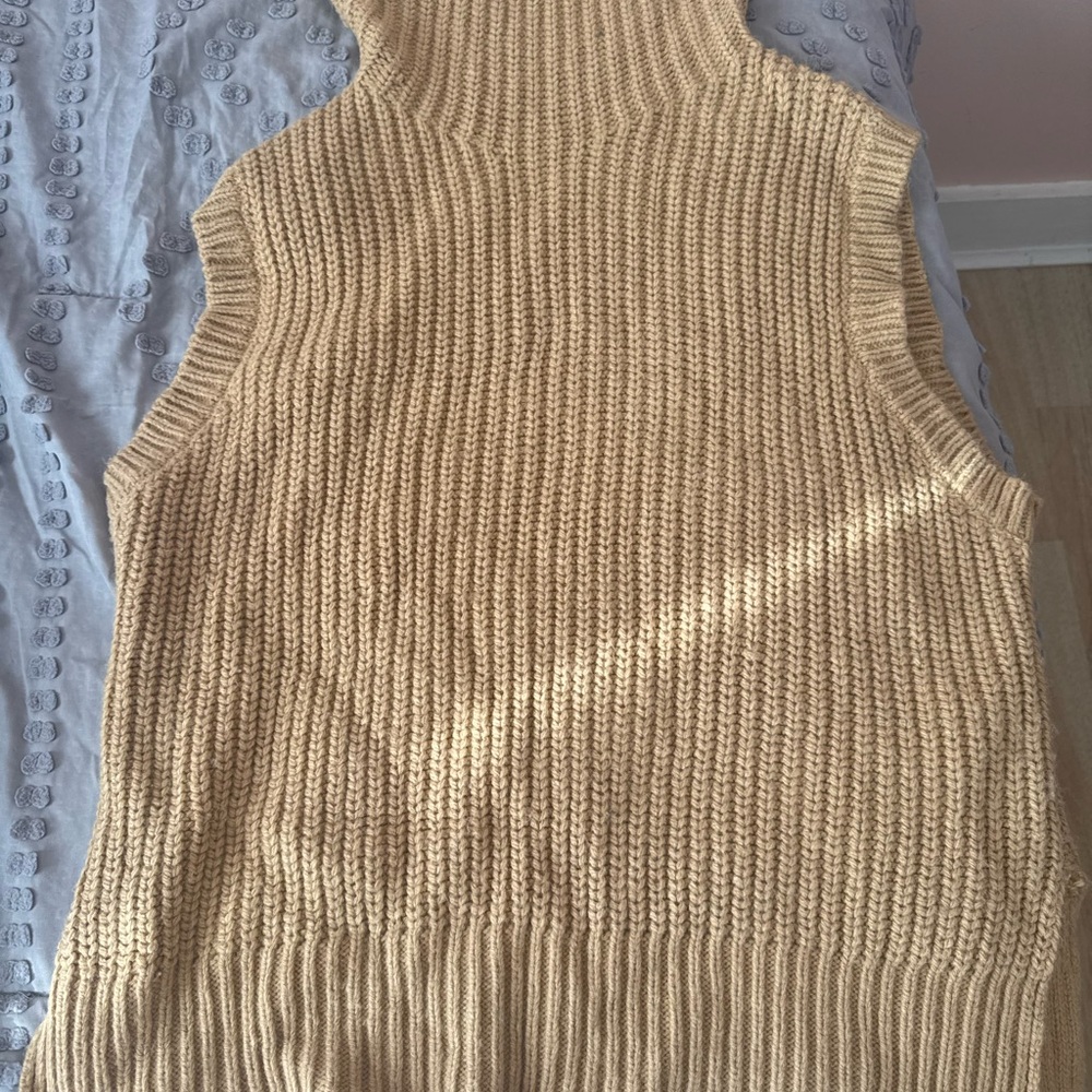 Zara Tan Knit Sleeveless Top
